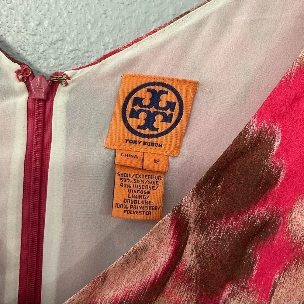 Tory Burch Silk Blend Watermelon Luau Dress size 12 D44